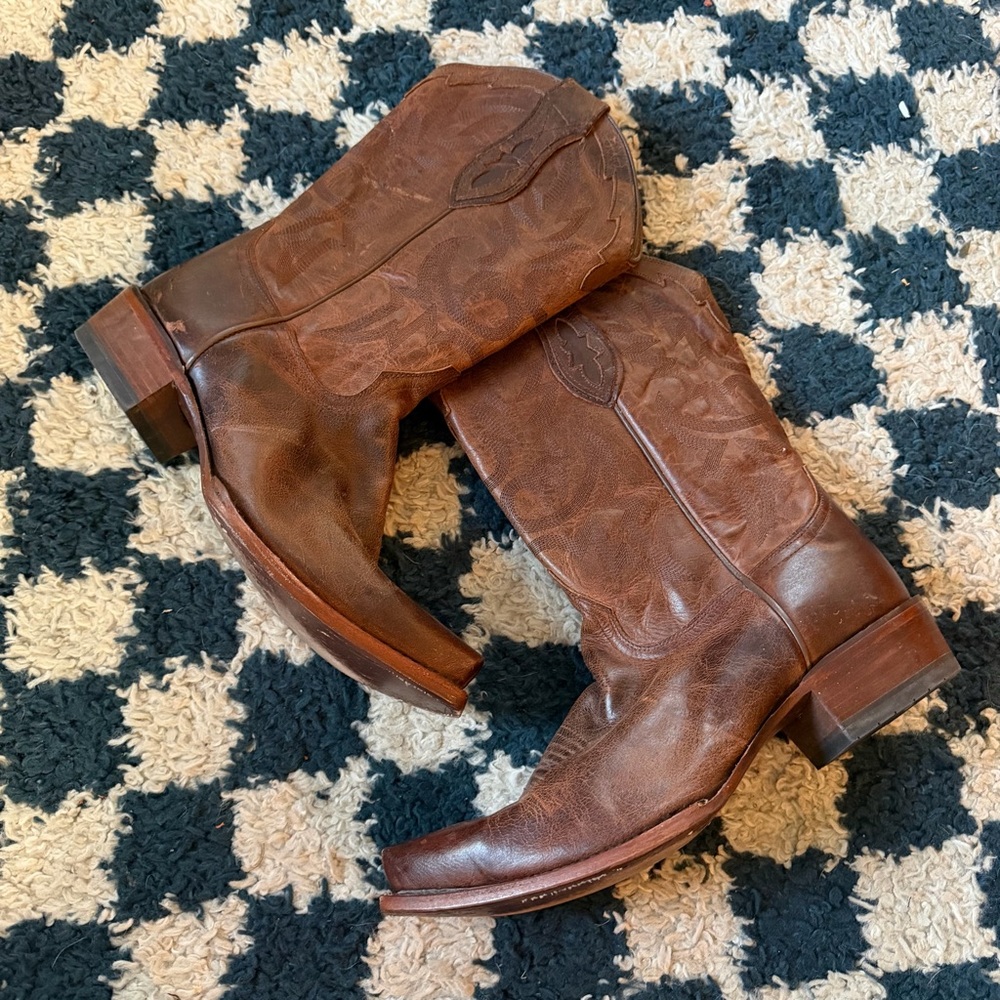 Cody James Men's Brown Leather Whitehall Western Boots  Snip Toe Sz 10.5 EE